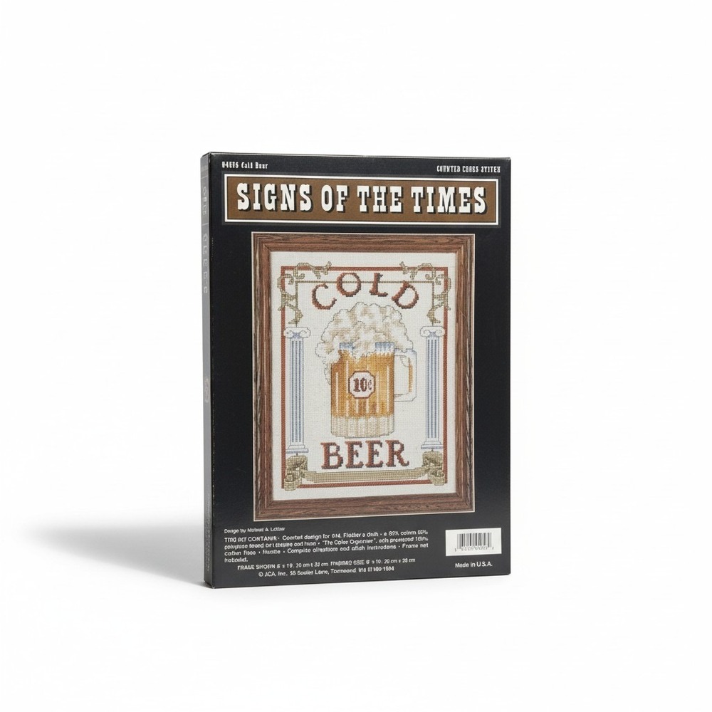 JCA Signs of the Times Cold Beer Counted Cross Stitch Kit 04056 Michael LeClair